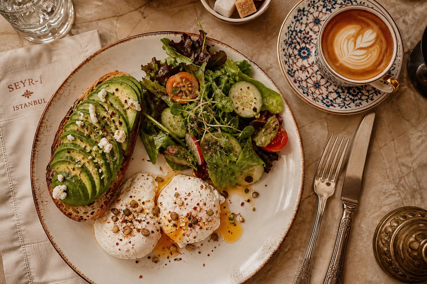 Avokado brunch tabağı